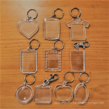 Wholesale Neworiental  Blank Acrylic keychain , picture insert plastic photo frame key chain